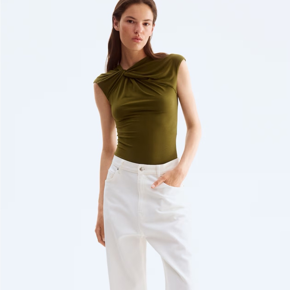 Elegant Olive Green Women's Top